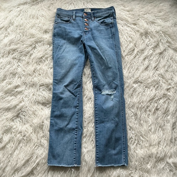 J CREW Vintage‎ Straight Buttons Fly Raw Hem Jeans - Picture 2 of 5